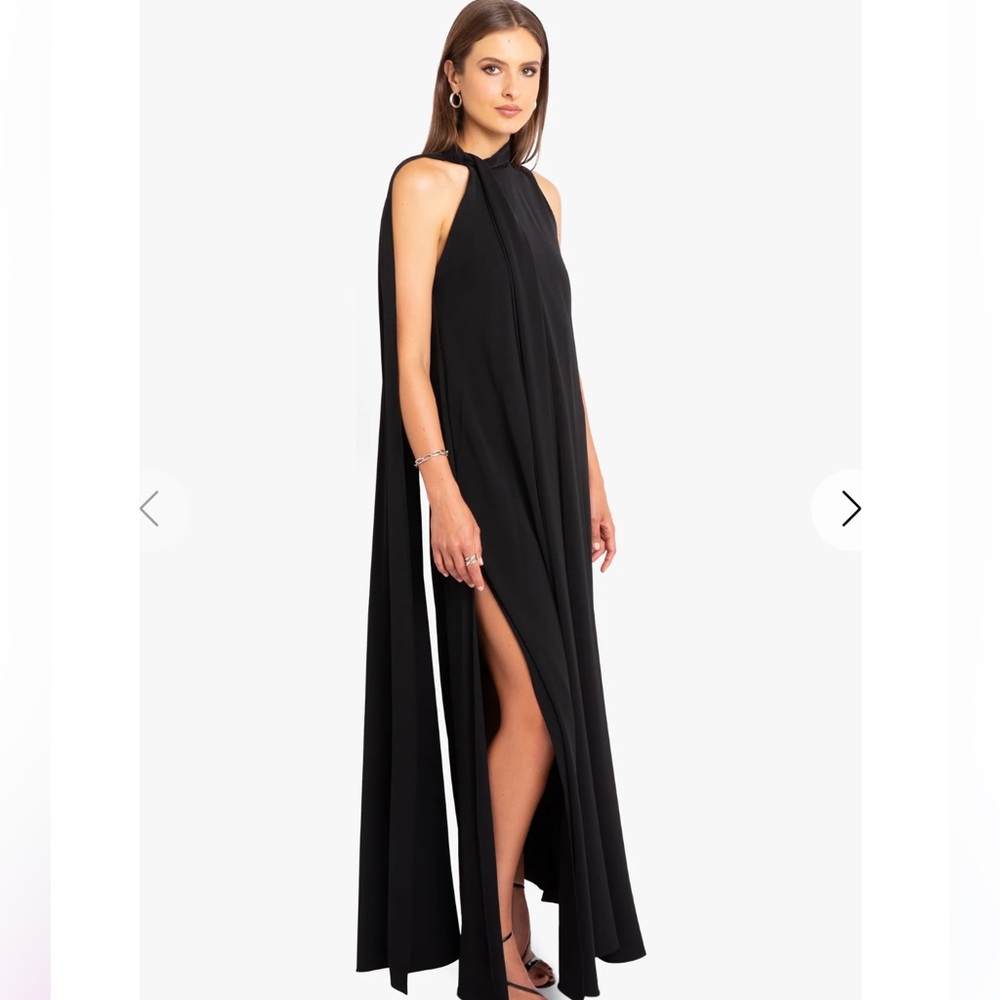 Red Halo Maxi Dress with Cape Detail